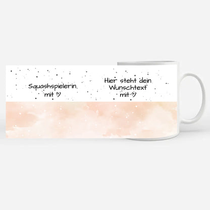 Personalisierte Kaffeetasse Squashspielerin mit Herz Geschenk