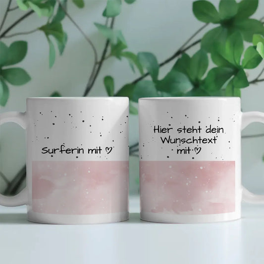 Tasse Mit Namen Und Spruch Surferin mit Herz Geschenk