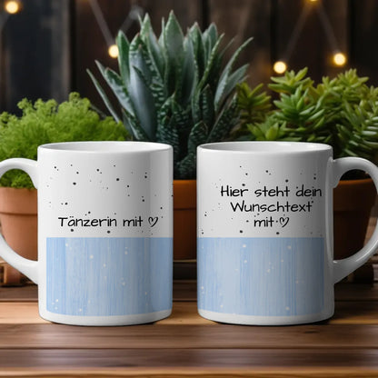 Personalisierter Kaffeebecher Tänzerin mit Herz Geschenk