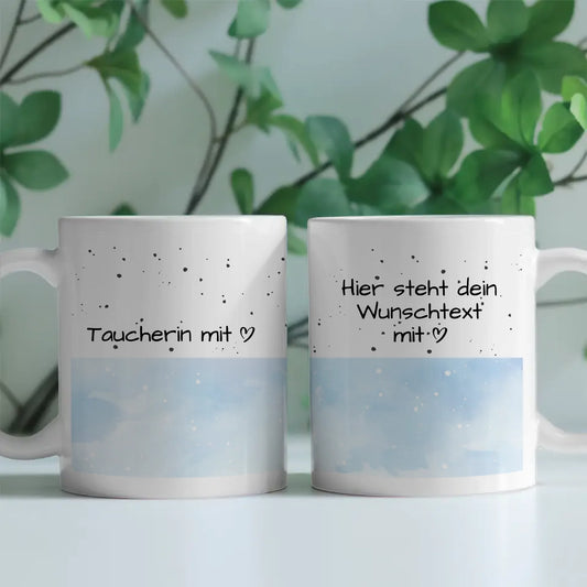Tasse Mit Namen Und Spruch Taucherin mit Herz Geschenk