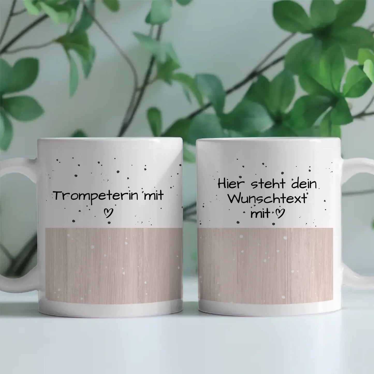 Kaffeebecher Personalisiert Trompeterin mit Herz Geschenk