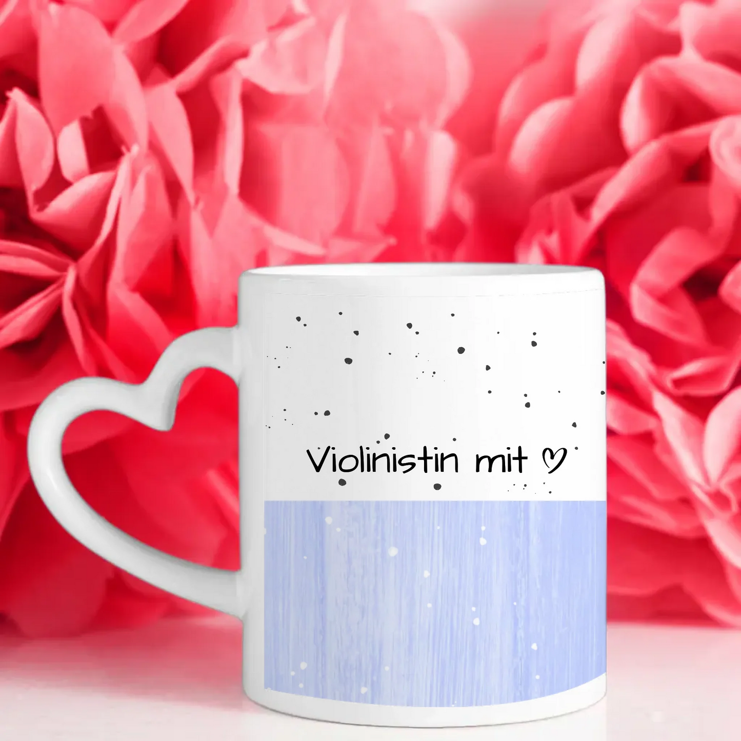 Kaffeebecher Personalisiert Violinistin mit Herz Geschenk
