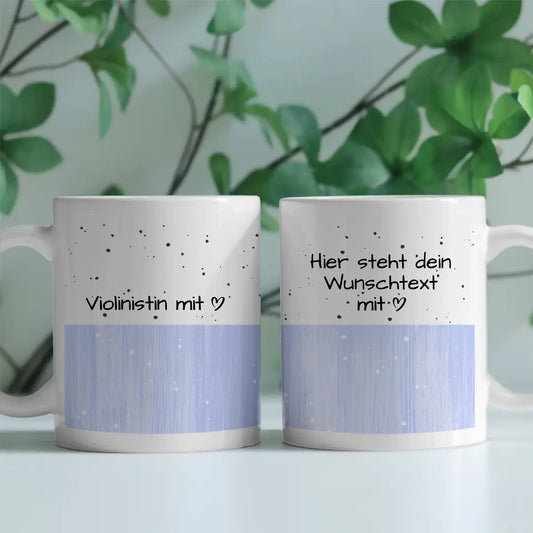Kaffeebecher Personalisiert Violinistin mit Herz Geschenk