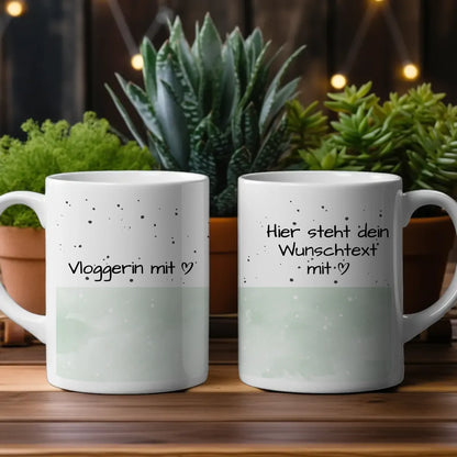 Personalisierte Tasse Vloggerin mit Herz Geschenk für Fans