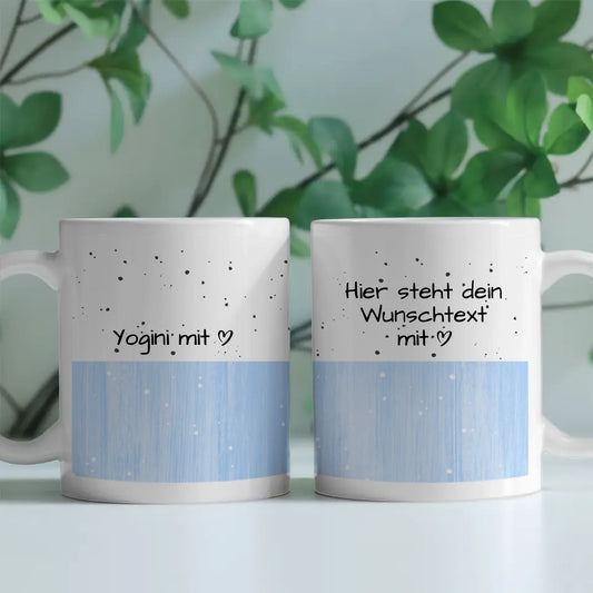 Personalisierte Kaffeetasse Yogini mit Herz Geschenk für Dich