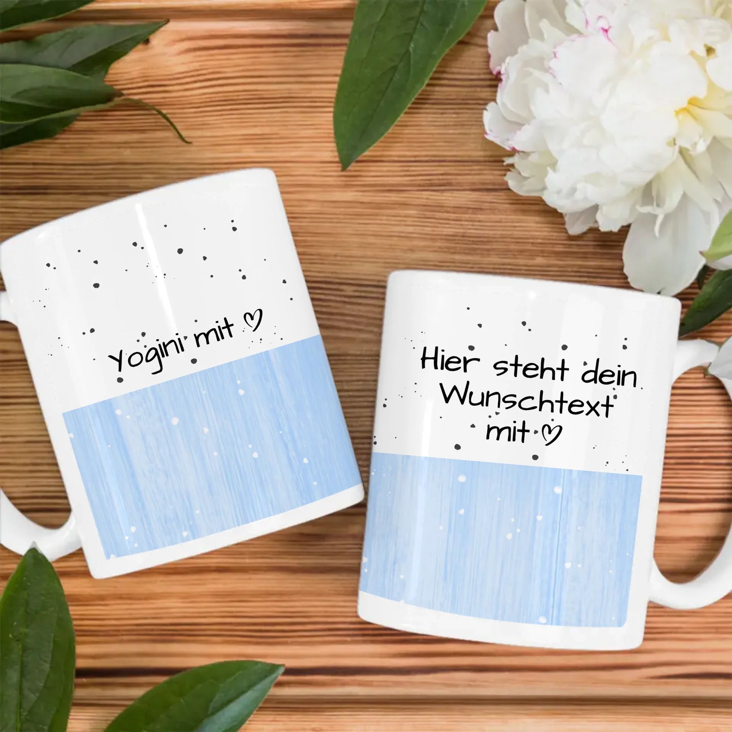 Personalisierte Kaffeetasse Yogini mit Herz Geschenk für Dich