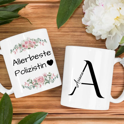 Personalisierter Kaffeebecher für die Allerbeste Polizistin Geschenk