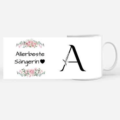 Kaffeebecher Personalisiert für die Allerbeste Sängerin Geschenk