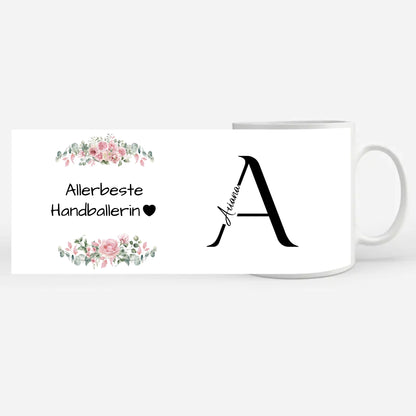 Personalisierter Kaffeebecher Allerbeste Handballerin Geschenk