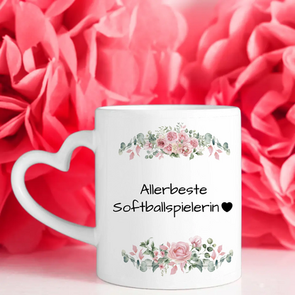 Personalisierte Kaffeetasse für die allerbeste Softballspielerin Geschenk