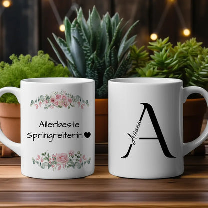 Personalisierte Tasse Allerbeste Springreiterin Geschenk