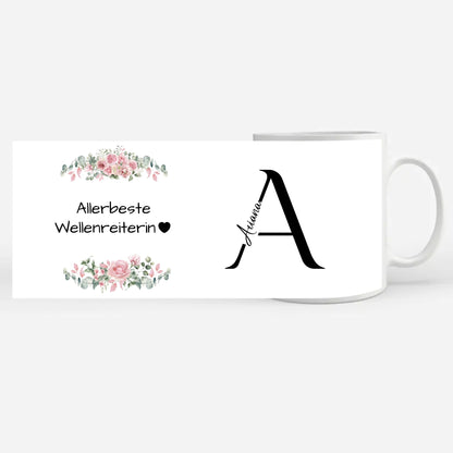 Personalisierte Kaffeetasse Allerbeste Wellenreiterin Geschenk