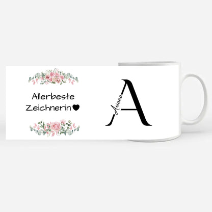 Personalisierte Kaffeetasse für die Allerbeste Zeichnerin Geschenk