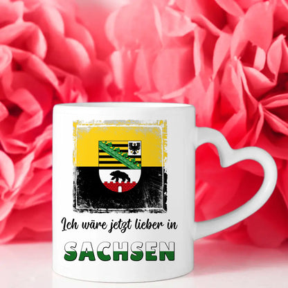 Kaffetasse Wäre jetzt lieber in Sachsen Tasse Lustig