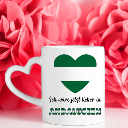 Kaffetasse Wäre jetzt lieber in Andalusien ohne Wappen Tasse Lustig