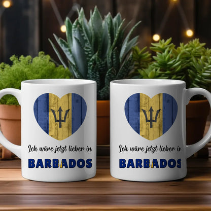 Kaffetasse Wäre jetzt lieber in Barbados Tasse Lustig