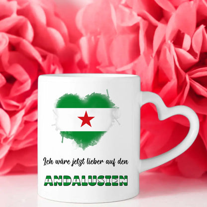 Kaffetasse Wäre jetzt lieber in Andalusiens Bandera Tasse Lustig