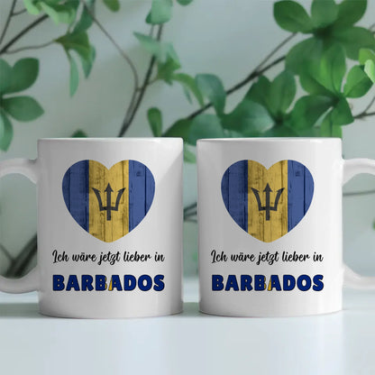 Kaffetasse Wäre jetzt lieber in Barbados Tasse Lustig