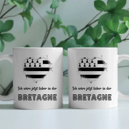 Kaffetasse Wäre jetzt lieber in Bretagne Tasse Lustig