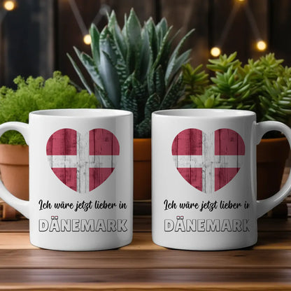 Kaffetasse Wäre jetzt lieber in Dänemark Tasse Lustig