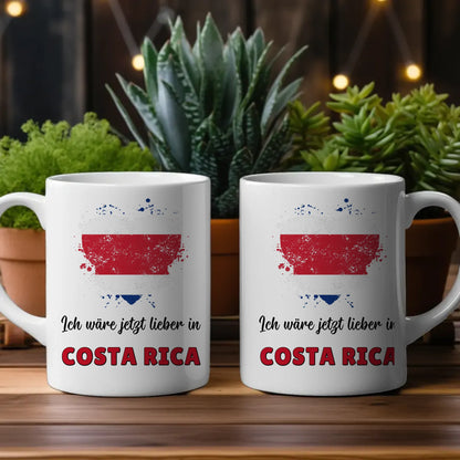 Kaffetasse Wäre jetzt lieber in Costa Rica Tasse Lustig