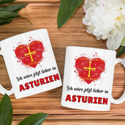 Kaffetasse Wäre jetzt lieber in Asturien Tasse Lustig