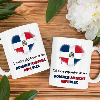 Kaffetasse Wäre jetzt lieber in Dominikanische Republik Tasse Lustig