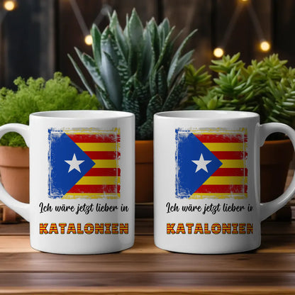 Kaffetasse Wäre jetzt lieber in Estelada Blava Katalonien Tasse Lustig