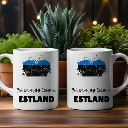Kaffetasse Wäre jetzt lieber in Estland Tasse Lustig