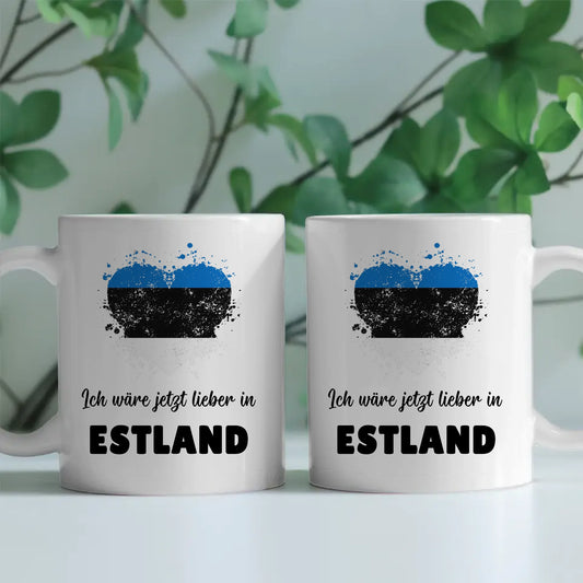 Kaffetasse Wäre jetzt lieber in Estland Tasse Lustig