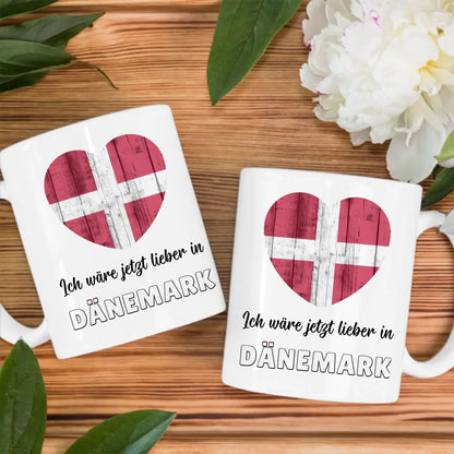 Kaffetasse Wäre jetzt lieber in Dänemark Tasse Lustig