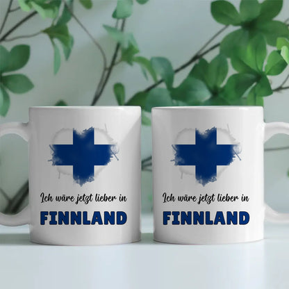 Kaffetasse Wäre jetzt lieber in Finnland Tasse Lustig
