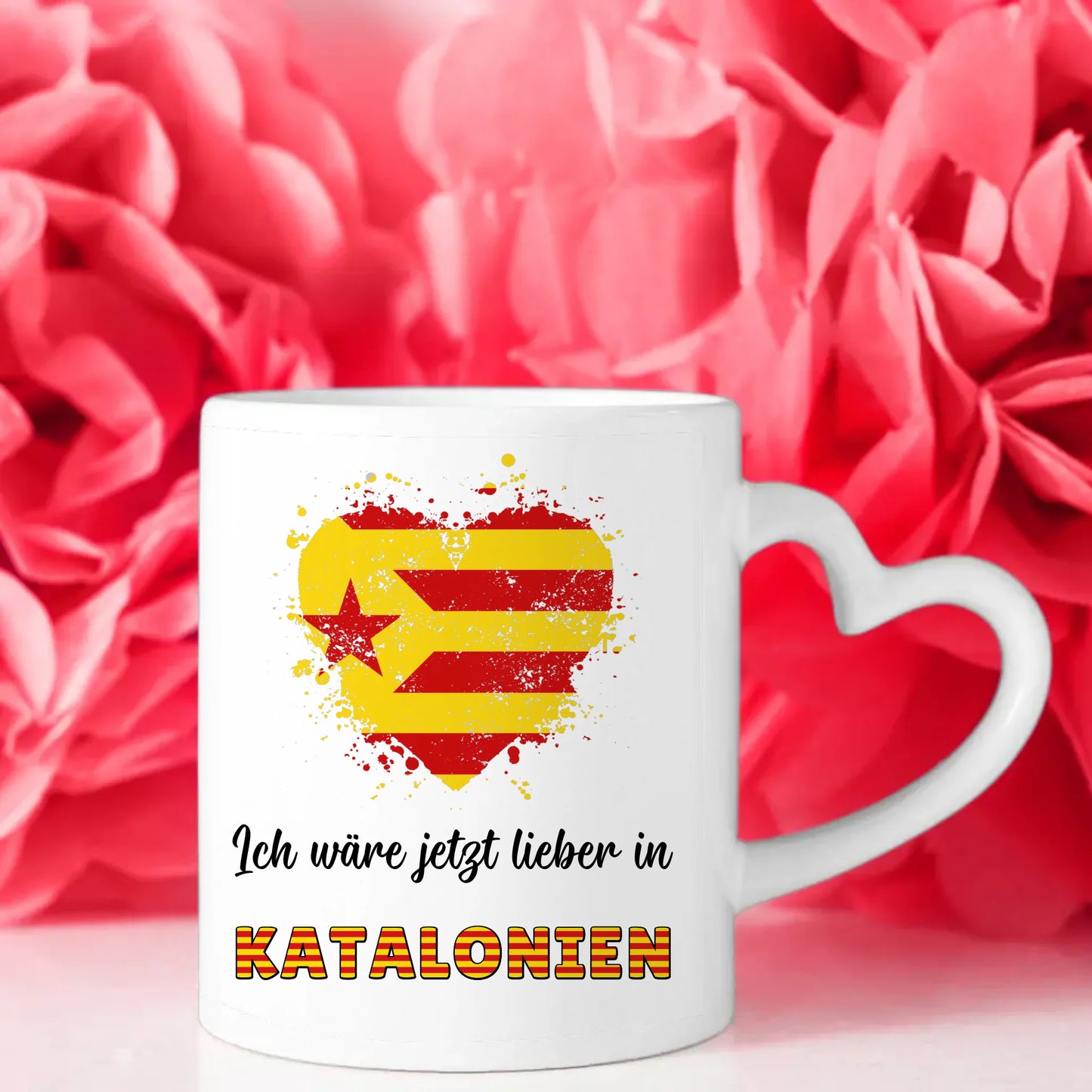 Kaffetasse Wäre jetzt lieber in Estelada Roja Katalonien Tasse Lustig