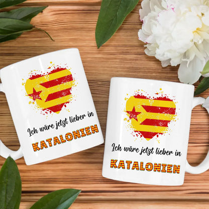 Kaffetasse Wäre jetzt lieber in Estelada Roja Katalonien Tasse Lustig