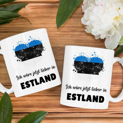 Kaffetasse Wäre jetzt lieber in Estland Tasse Lustig