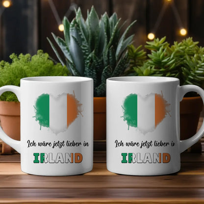 Kaffetasse Wäre jetzt lieber in Irland Tasse Lustig