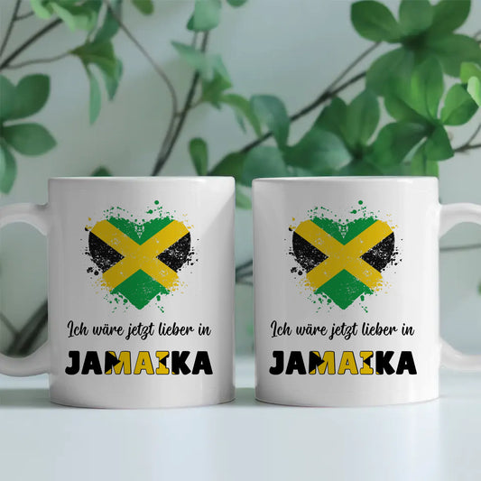 Kaffetasse Wäre jetzt lieber in Jamaika Tasse Lustig