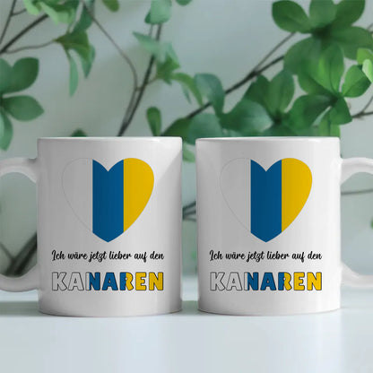 Kaffetasse Wäre jetzt lieber in Kanaren Tasse Lustig