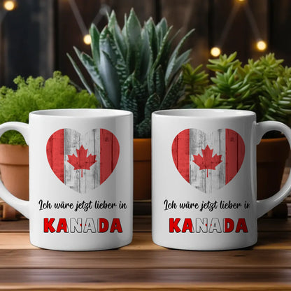 Kaffetasse Wäre jetzt lieber in Kanada Tasse Lustig