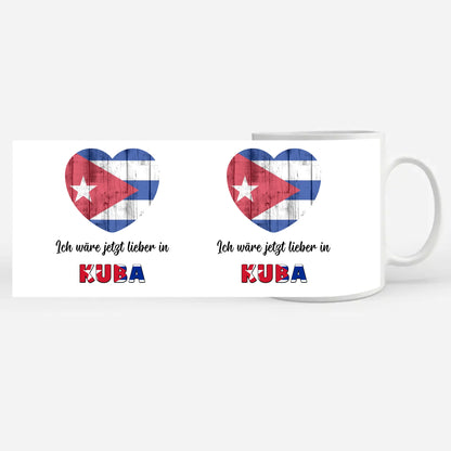 Kaffetasse Wäre jetzt lieber in Kuba Tasse Lustig
