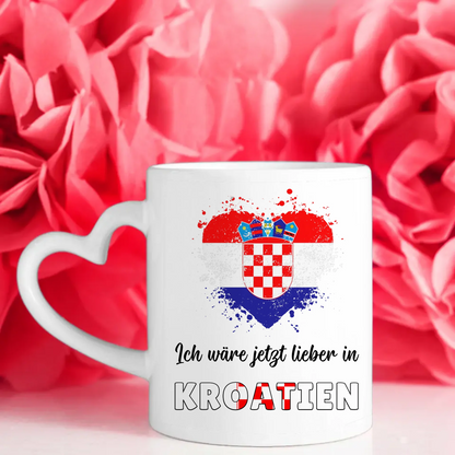 Kaffetasse Wäre jetzt lieber in Kroatien Tasse Lustig