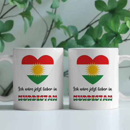 Kaffetasse Wäre jetzt lieber in Kurdistan Tasse Lustig