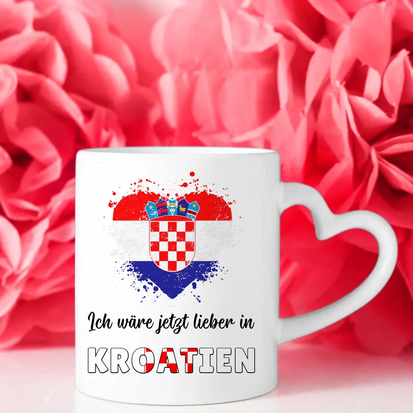 Kaffetasse Wäre jetzt lieber in Kroatien Tasse Lustig