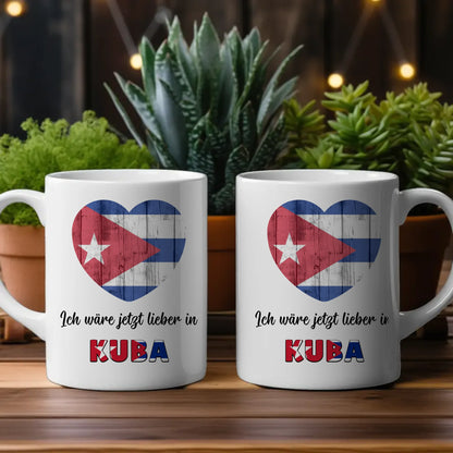 Kaffetasse Wäre jetzt lieber in Kuba Tasse Lustig
