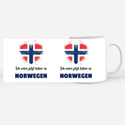 Kaffetasse Wäre jetzt lieber in Norwegen Tasse Lustig