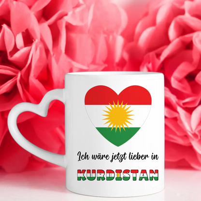 Kaffetasse Wäre jetzt lieber in Kurdistan Tasse Lustig