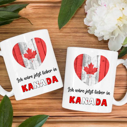 Kaffetasse Wäre jetzt lieber in Kanada Tasse Lustig
