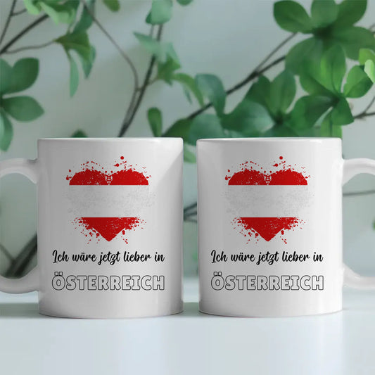 Kaffetasse Wäre jetzt lieber in Österreich Tasse Lustig