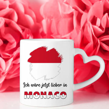 Kaffetasse Wäre jetzt lieber in Monaco Tasse Lustig