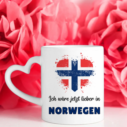 Kaffetasse Wäre jetzt lieber in Norwegen Tasse Lustig